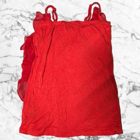 Red Ruffle-Front Camisole - Picture 2 of 3